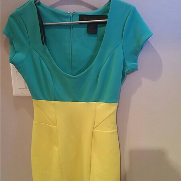 Form Fitting Color Block Dress - Picture 2 of 2